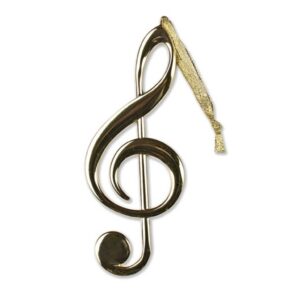 G-sleutel gouden kerstornament