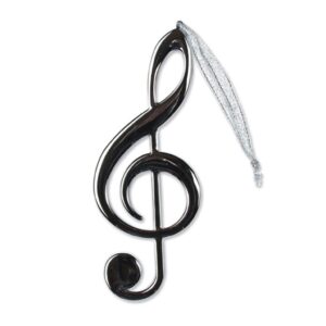 G-sleutel zilver kerstornament