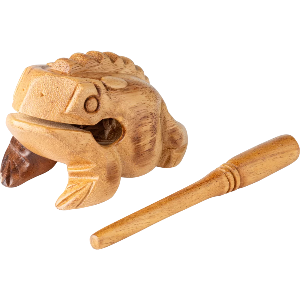 Kikker guïro hout small naturel Nino