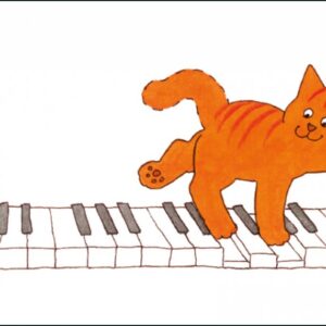 Ansichtkaart dubbel Dikkie Dik op piano