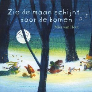 Zie de maan schijnt door de bomen