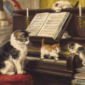 Ansichtkaart De Pianoles, Henriette Ronner-Knip